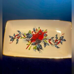 Vintage Lenox “Winter Greetings” Cardinal Fingertip Tray